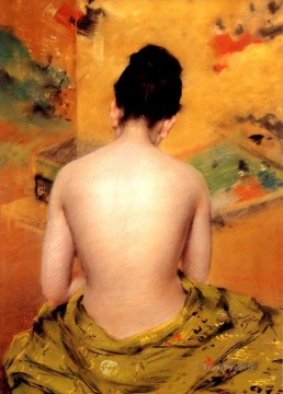 ヌードのウィリアム・メリット・チェイスの背中 Oil Paintings